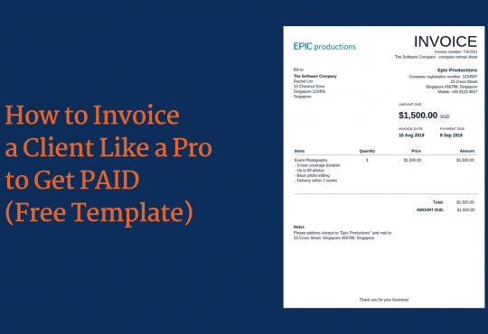 A mock-up of an invoice